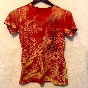 Sinful Red Tiger Print Tee